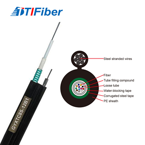 สายเคเบิลใยแก้วนำแสงชนิดกันสัตว์รบกวนสำหรับติดตั้งภายนอกอาคาร GYTC8S สายเคเบิลใยแก้วนำแสงแบบมีเกราะเหล็ก GYXTC8S ชนิดเส้นใยแก้วนำแสงแบบแกนเดี่ยว SM 24 48 96 คอร์ รูปแบบสายเคเบิลเลข 8 - Product Image 3