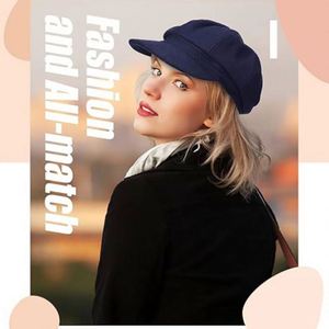 Nuevo Estilo de Moda, Boina de Lana para Mujer, Visera, Otoño Invierno, Tejida, Clásica, Estilo Newsboy, Cálida, para Viajes al Aire Libre, Uso Diario - Product Image 2