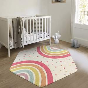 <span class=keywords><strong>Tapis</strong></span> arc-en-ciel pour <span class=keywords><strong>chambre</strong></span> de <span class=keywords><strong>bébé</strong></span> <span class=keywords><strong>fille</strong></span> 55 ''x 47'' <span class=keywords><strong>tapis</strong></span> hexagonal lavable pour château de tente de princesse - Product Image 3