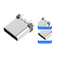 Haute qualité Type c 24 broches connecteur femelle montage SMT Vertical 8.8/9.3/10.0/10.5/11.5mm longueur USB 5A courant 100V tension