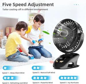 <b>Small</b> <b>Desk</b> Clip on <b>Fan</b>, Portable Personal USB Clip <b>Fan</b> for Home Office Travel Bed Stroller Camping Outdoor Golf Cart <b>Fan</b> - Product Image 3
