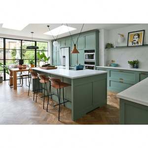 ตู้ครัวไม้สไตล์อเมริกันโมเดิร์นหรูหราแบบโมดูลาร์ ดีไซน์คลาสสิก พร้อมไอส์แลนด์ครัว ราคาโรงงาน - Product Image 1