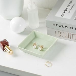 Custom Logo <b>Ceramic</b> Jewelry Tray Multi-Purpose Earring and Necklace Trinket Dish square <b>Ring</b> Holder Dish Gifts for Friends - Product Image 2