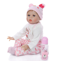 Poupée Bébé Reborn Réaliste en Silicone Faite à la Main de 22 Pouces, Matériau Silicone, Mignonne et Réaliste, Idéale pour les Jouets d'Enfants - Vente Chaude