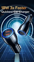 Charge rapide USB 3.0 Chargeur de voiture double port USB 18W 6A Charge rapide Adaptateur portable pour téléphone portable Chargeur de voiture Charge rapide