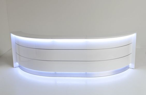 Quầy lễ tân hình cung hiện đại bằng gỗ cho tiệm làm đẹp, cửa hàng quần áo, công ty, quầy thu ngân sơn tay - Product Image 4