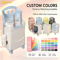 Valise de marche pour enfants PC 4 Spinner Wheels Valise de 24 pouces étanche pour enfants Rose avec serrure TSA Essentiel pour les voyages des enfants
