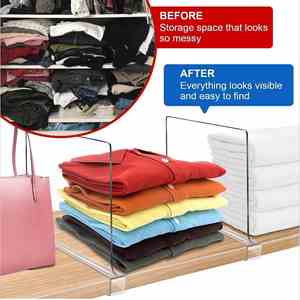 1 Pack Acrylic Clear Plastic <b>Shelf</b> Dividers Multifunctional Cabinet Partition Spot Bedroom Clothes Storage Holders - Product Image 4