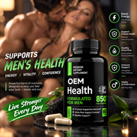 Complément alimentaire pour la santé masculine, marque privée, 850 mg, capsules de nutriments pour la prostate, pour le soutien de la vessie, des voies urinaires et de la vitalité masculine