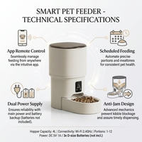 Fontaine à eau automatique intelligente pour animaux de compagnie, écologique, 2,8 L, avec capteur de mouvement sans fil, batterie rechargeable 3600 mAh, pour chats et chiens