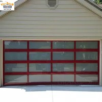 Portes de garage sectionnelles traditionnelles solides Portes de garage électriques résistantes aux intempéries en verre dépoli Fabricant