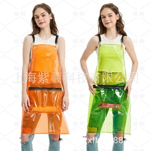 Zixi Transparent Waterproof TPU <b>Apron</b>, Art <b>Apron</b>, Hairdresser's <b>Work</b> Clothes, Chef's Oil-proof and Easy-to-clean <b>Apron</b> - Product Image 4