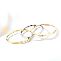 Bijoux en acier inoxydable pour femmes, IPG18K, ensemble de bagues à bout fin, bagues petite queue de doigt, or rose, offre spéciale