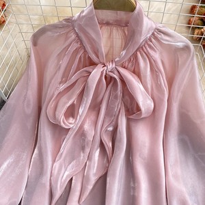 Một kích thước Loose BOW TIE gắn đầu phong cách Pháp Áo sơ mi với tay áo dài và một đầu phong cách - Product Image 2