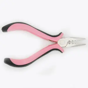 Micro bead stainless steel hair highlighting tool human hair extension pliers hair extension pliers pink