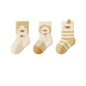 Calcetines de Invierno para Niños, Suaves y Lindos, con Diseño de Pato Amarillo, Calcetines Gruesos y Cálidos para Bebés, Venta al por Mayor - Product Image 5