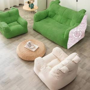 Silla de acento nórdico terciopelo rosa fuerte PUF sofá perezoso PUF sofá <span class=keywords><strong>Puff</strong></span> Divano muebles Beanbag sofá fabricante personalizado - Product Image 1