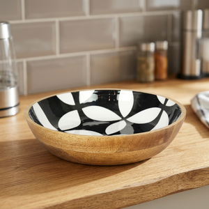 Cuenco de madera redondo esmaltado de color natural para bodas, utensilio de cocina, para servir comida, ensalada, mezclar frutas, sopa, plato para la cena - Product Image 1