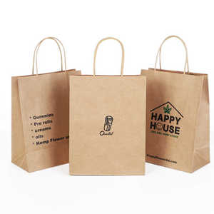Sacchetto di Carta Kraft Nero Stile Classico con Logo Personalizzato Stampato, Materiali Riciclati, Corda in Cotone per Negozi di Caffè, Regali e Shopping - Product Image 4