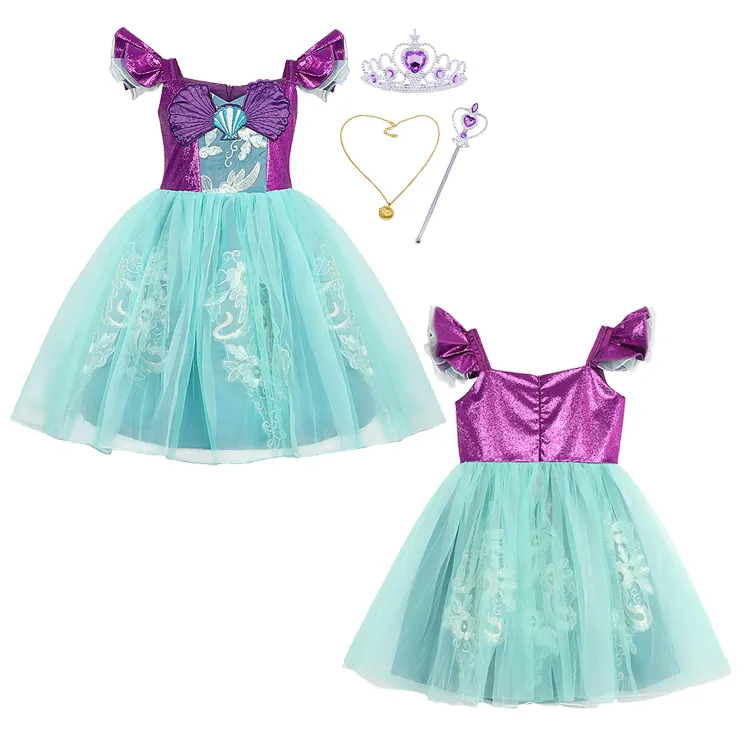 Çocuk fantezi küçük kızlar prenses parti Tutu elbiseler paskalya karnaval küçük denizkızı kostüm çocuklar için cadılar bayramı Cosplay