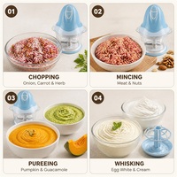 Hachoir à viande électrique haute vitesse - Appareil de cuisine portable en plastique - Moteur en cuivre pur - Conception silencieuse - 0,7 L