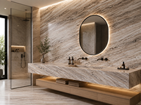 Dalles de marbre Palissandro Brown Bookmatched pour revêtements de sol, escaliers, îlots de cuisine, tables à manger, meubles de salle de bain et comptoirs de bar