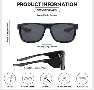 نظارات السلامة الرياضية الجديدة من الجانب الرياضي المستقطب لركوب الدراجات في الهواء الطلق UV400 النظارات الشمسية للجميع - Product Image 2