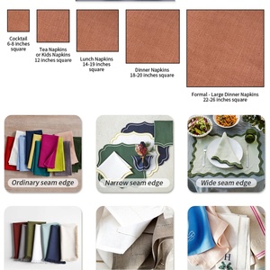 100% <b>Linen</b> Scallop Shaped Edge Napkins <b>Cloth</b> Christmas Banquet <b>Table</b> Decoration Splicing Color Edge Placemat - Product Image 6