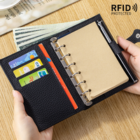 Portefeuille de luxe en cuir de vachette avec logo personnalisé, portefeuille de budget en cuir véritable, porte-passeport A5 en cuir véritable