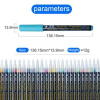 Stylos de peinture acrylique à pointe extra fine de 12 couleurs, marqueur crayon pour la peinture sur roche