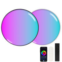 Plafonnier LED intelligent contrôlé par application, 24W, RGB, blanc réglable, AC 220V, design moderne pour l'éclairage de la maison, de la chambre à coucher et du salon