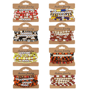 Pulseras de Cuentas a la Moda con Temática Deportiva: Béisbol, Voleibol, Fútbol, Tenis, Baloncesto, Día de Partido, Cuentas Elásticas, Hechas en China - Product Image 1