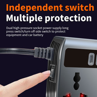 Inversor de Corriente para Auto de 200W, Cargador Universal de 12V/24V con Carga Rápida, Pantalla LED de Voltaje y Múltiples Puertos USB
