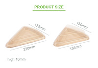 100% Assiettes à pizza jetables en pâte de bagasse de canne à sucre triangulaire biodégradable et écologique