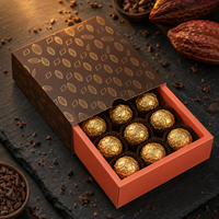 Boîte à tiroir de luxe en carton ondulé écologique de qualité alimentaire, personnalisable avec logo, pour chocolats, biscuits et bonbons, faible MOQ