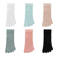 Chaussettes d'été personnalisées pour femmes à cinq doigts, en maille fine, en fibre de bambou, respirantes, anti-odeur et antibactériennes