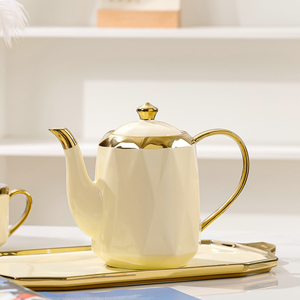 Set da Tè di Lusso all'Ingrosso, Caraffa in Porcellana con Placcatura in Oro, Tazza da Caffè in Ceramica con Piattino per Tè del Pomeriggio - Product Image 5
