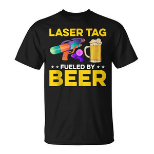 T-shirt Laser Tag Fueled By Beer, vêtements décontractés unisexes pour adultes - Product Image 2
