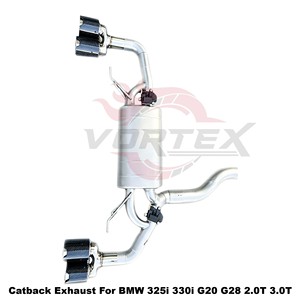 Vortex Performance 304 Stainless Steel <b>Exhaust</b> System Mirror Polished Fits 325i 330i G20 G28 2.0T 3.0T Electronic Valve Tuning - Product Image 5