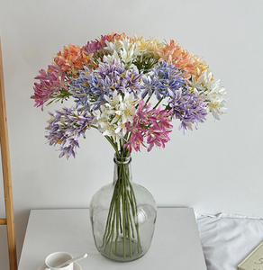 Nueva Llegada, Delicadas Flores Artificiales de Agapanthus <span class=keywords><strong>Africanus</strong></span>, Lirio Africano de Seda, Flores Realistas Hechas a Mano para Decoración de Bodas - Product Image 5