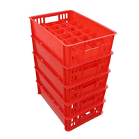 Panier de rangement pour verres à vin, en plastique épais, 24 compartiments, rouge, pour soda, bière, verres à boire, fabrication SHUNMEI