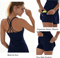 Robe de sport personnalisée pour adulte pour l'été Ensembles de jupes de tennis et de golf en polyester extensible Poches intégrées pour soutien-gorge Essentiels pour l'exercice de course à pied