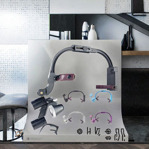 Lupa dental de plástico OEM 2.5X 3.5X con faro quirúrgico inalámbrico para operaciones dentales, proveedor de fábrica - Product Image 2