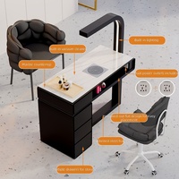 Ensemble table et chaise de manucure multifonctionnel, hauteur réglable, avec rangement, simple ou double siège, style luxe léger, blanc crème