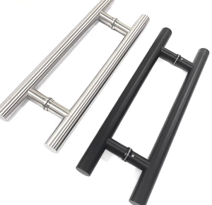 Maniglia per Porta Principale in Vetro e Acciaio Inossidabile 201304 a Forma di H, Rotonda, Commerciale, per Ufficio, Negozio - Product Image 5