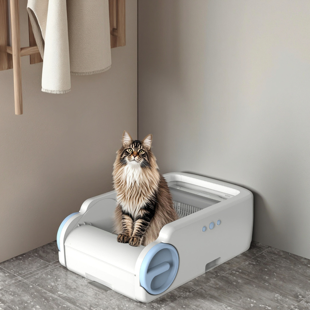 APP Control Automatic Cat Litter Box with Garbage Bin Seal Modular Structure Easy Clean Feature