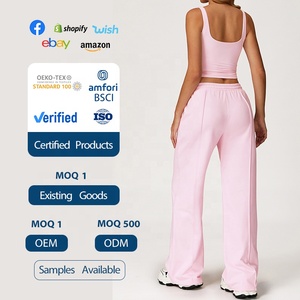 XIANDA Completo Sportivo da Donna 2 Pezzi: Top Corto Compressivo e Pantaloni Larghi per Yoga, Fitness e Palestra - Product Image 6