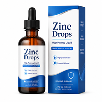 Gouttes de zinc à absorption rapide, flacon de 2 oz avec vitamine C pour la défense immunitaire naturelle et le soutien du bien-être cutané, ODM en vrac