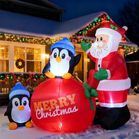Père Noël gonflable mural lumineux, décorations de centre commercial gonflables, figurines de Noël, bonhomme de neige, personnages de dessins animés