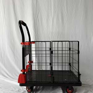 High Quality Heavy Duty Durable Anti-skid Panels Platform <b>Truck</b> Folding Hand Trolley with Fence and Silent Wheels - Product Image 4